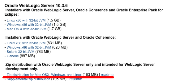 Oracle WebLogic Server only