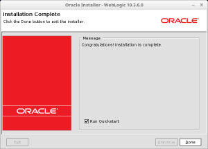 WebLogic 10.3.6 설치 마침